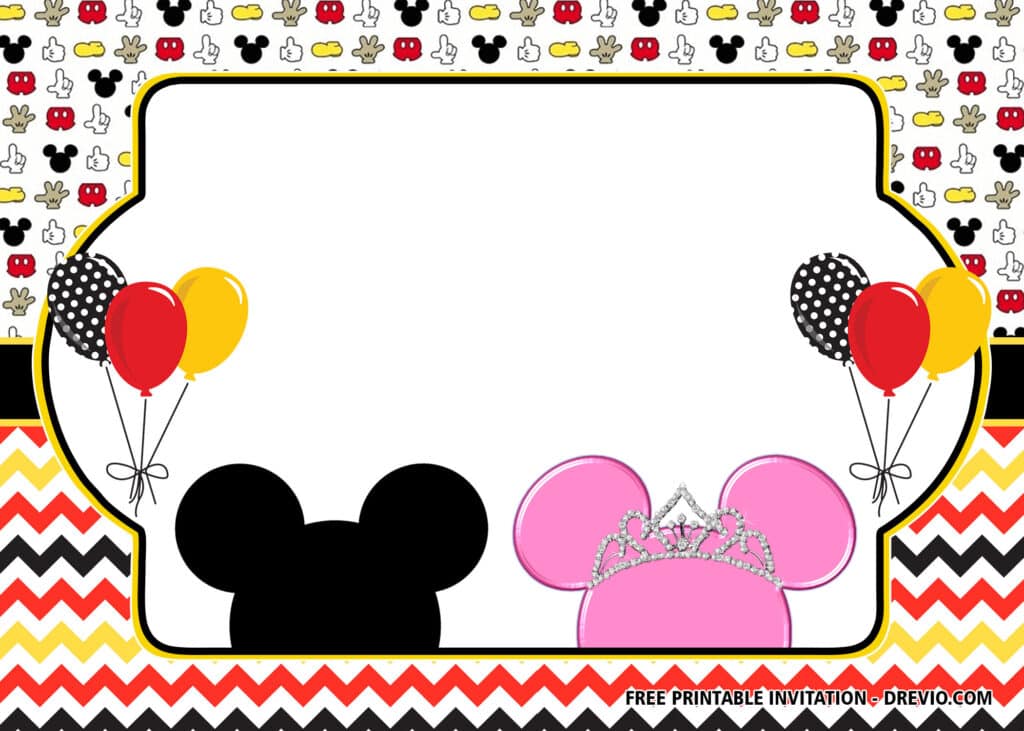 Mickey & Minnie Birthday Invitations