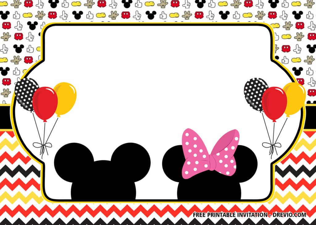 Mickey & Minnie Birthday Invitations