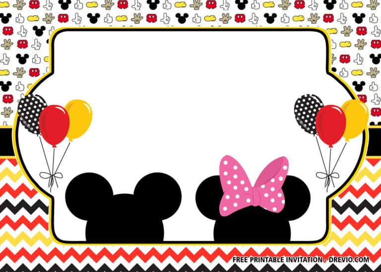Mickey & Minnie Birthday Invitations