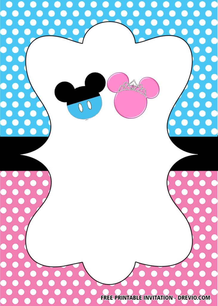 Mickey & Minnie Gender Reveal Party Invitation