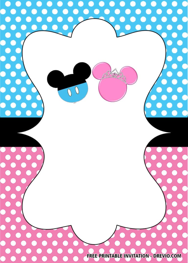 Mickey & Minnie Gender Reveal Party Invitation