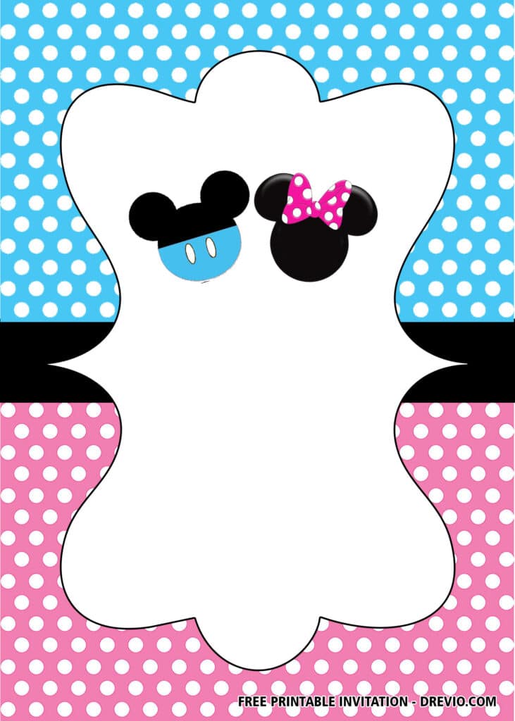 Mickey & Minnie Gender Reveal Party Invitation