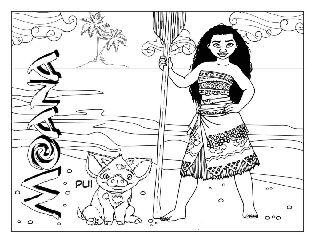 Moana Coloring Page 2