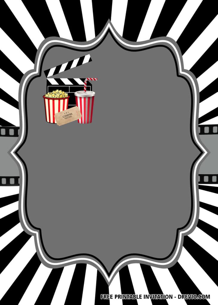 FREE Movie Party Birthday Invitations