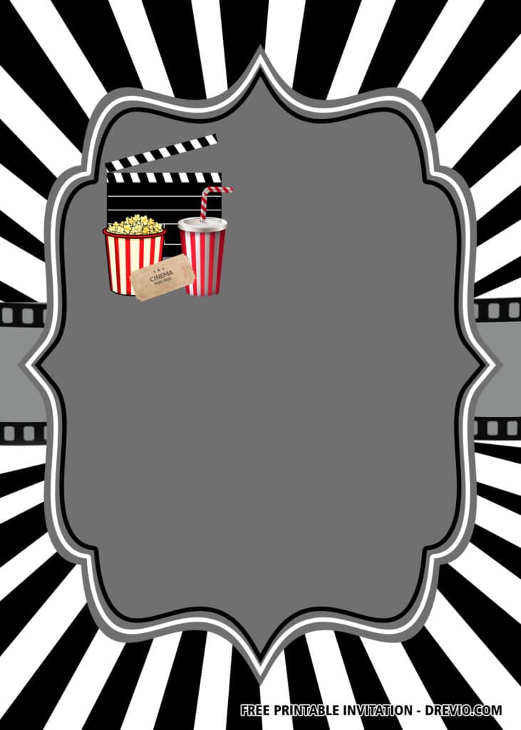 FREE Movie Party Birthday Invitations