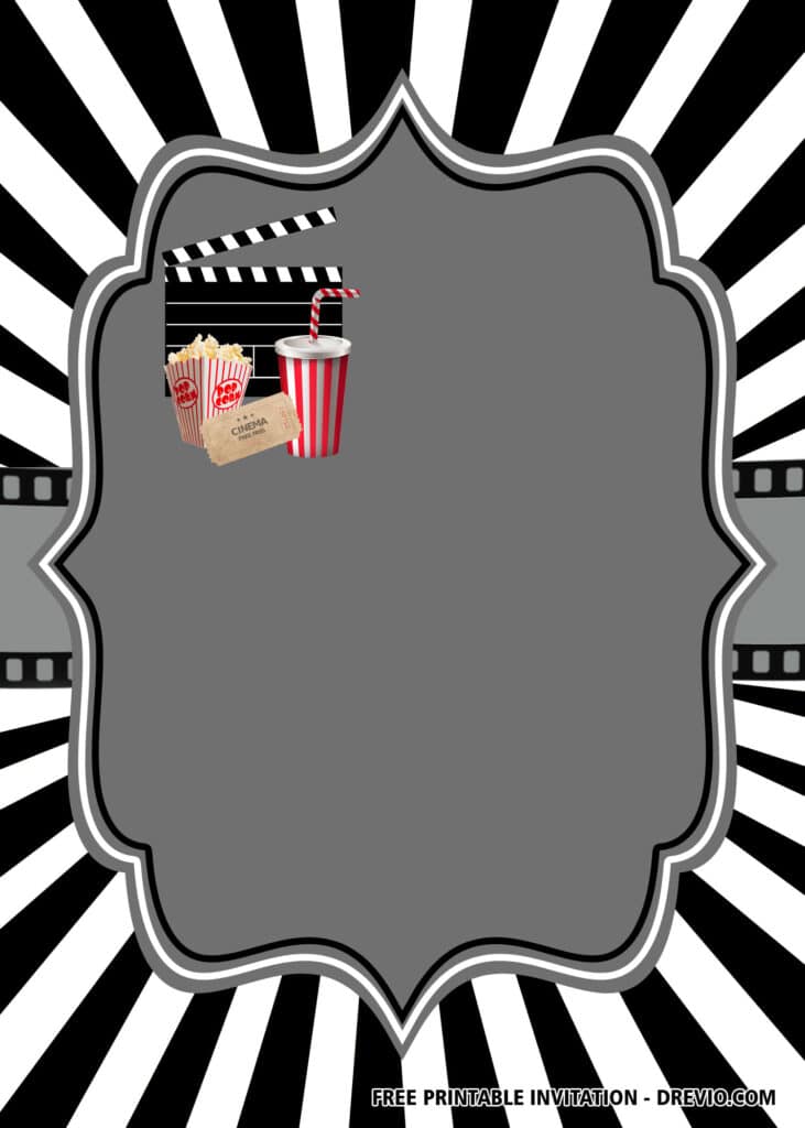 FREE Movie Party Birthday Invitations