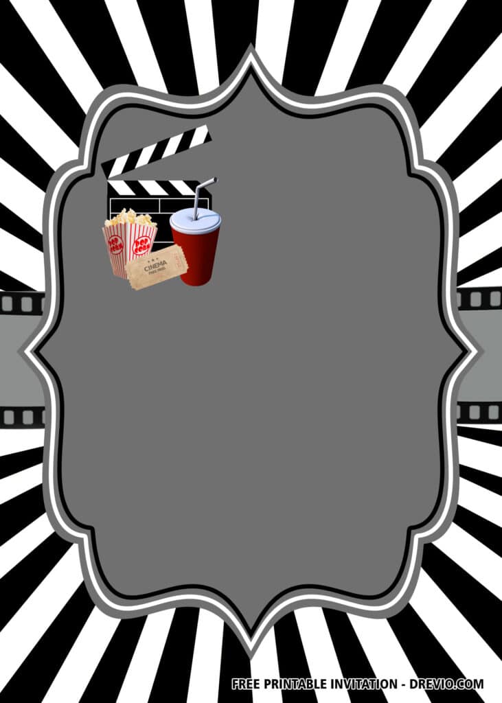 FREE Movie Party Birthday Invitations