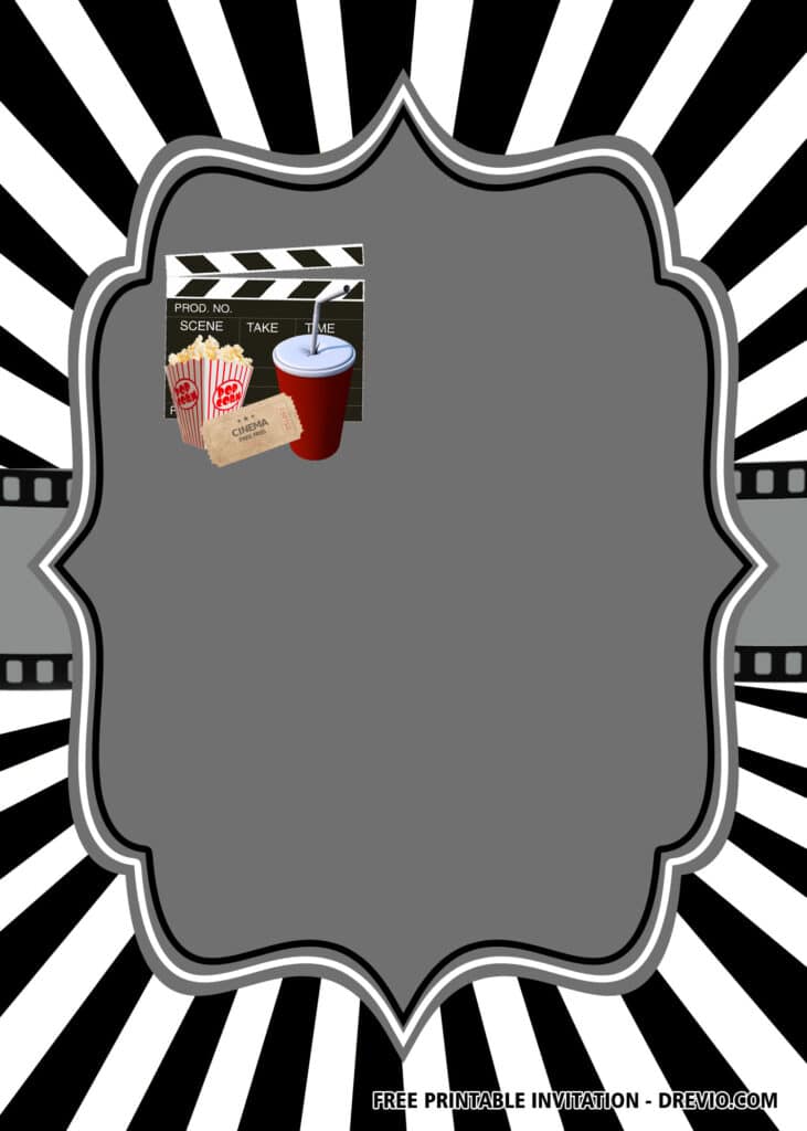 FREE Movie Party Birthday Invitations