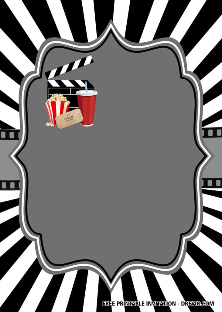FREE Movie Party Birthday Invitations