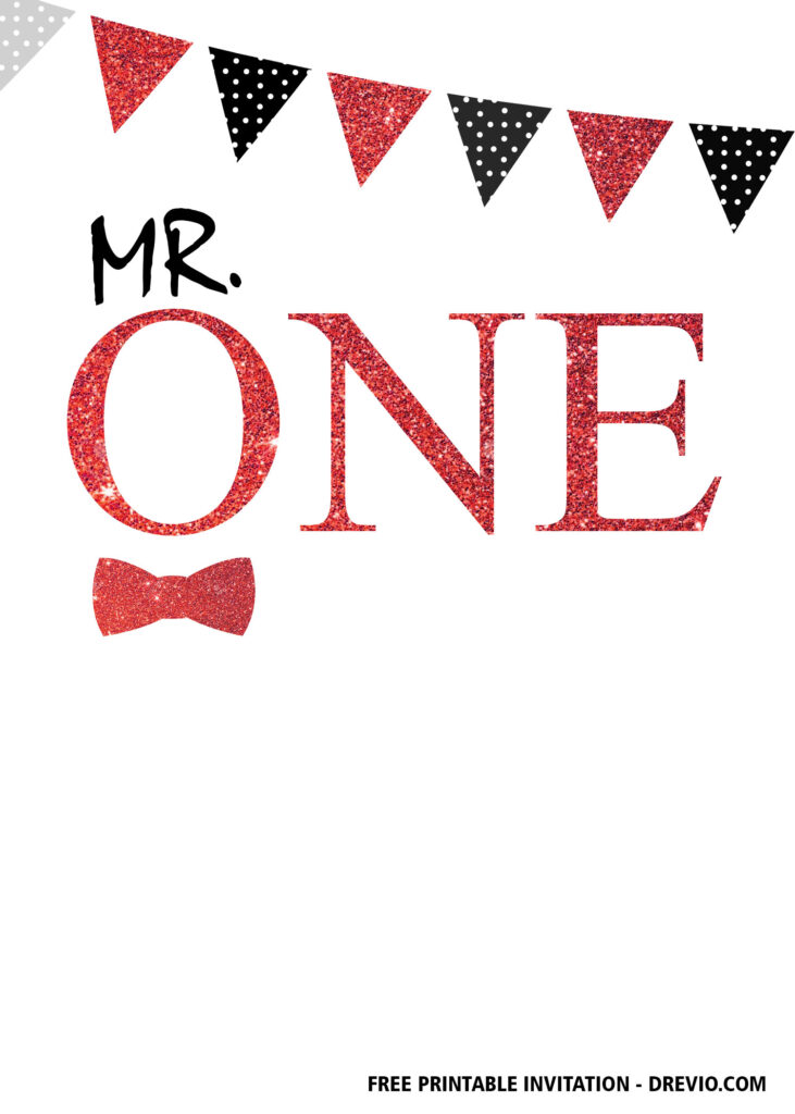 FREE Editable Mr. One Birthday Invitations