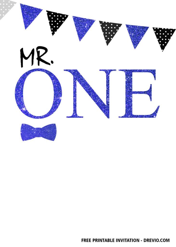 FREE Editable Mr. One Birthday Invitations