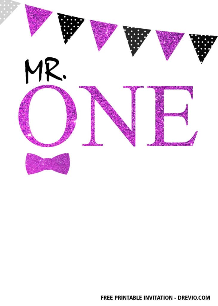 FREE Editable Mr. One Birthday Invitations