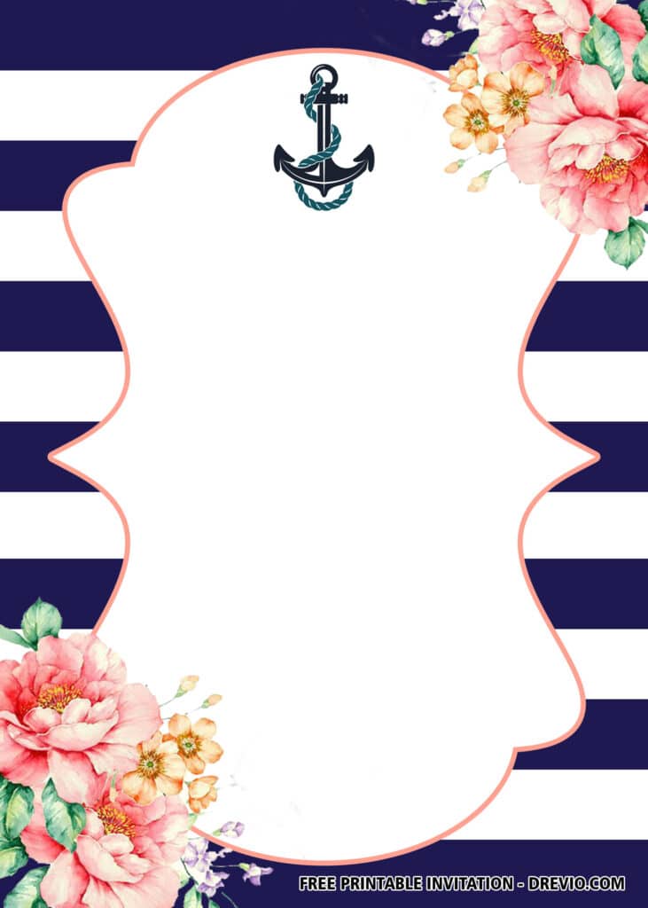 FREE Nautical Bridal Shower Invitations