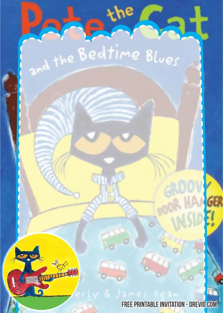Pete the Cat Birthday Invitation