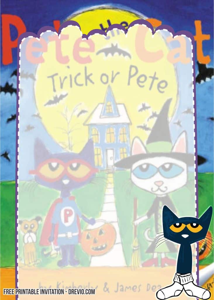 Pete the Cat Birthday Invitation