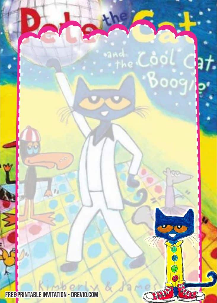Pete the Cat Birthday Invitation