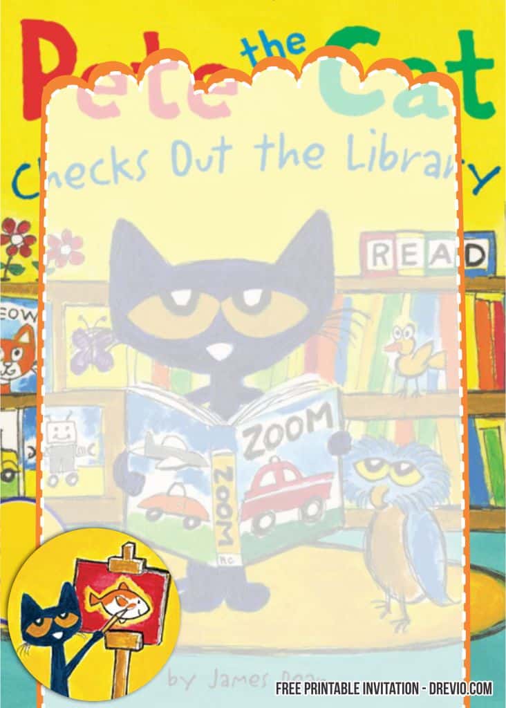 Pete the Cat Birthday Invitation