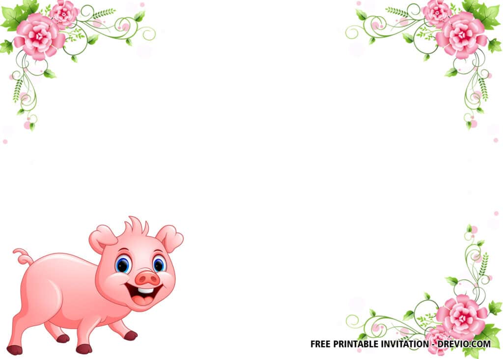 FREE Pig Baby Shower Invitations