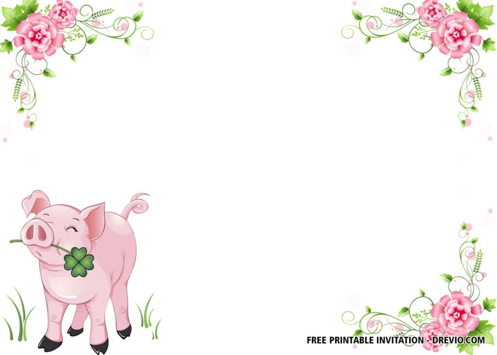 FREE Pig Baby Shower Invitations