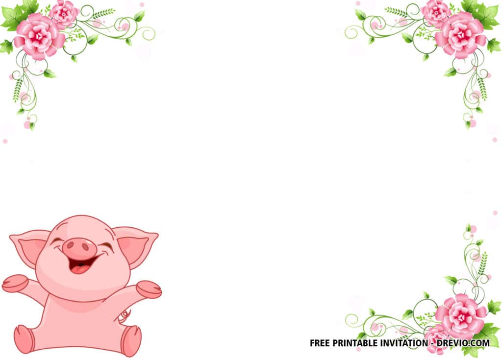 FREE Pig Baby Shower Invitations