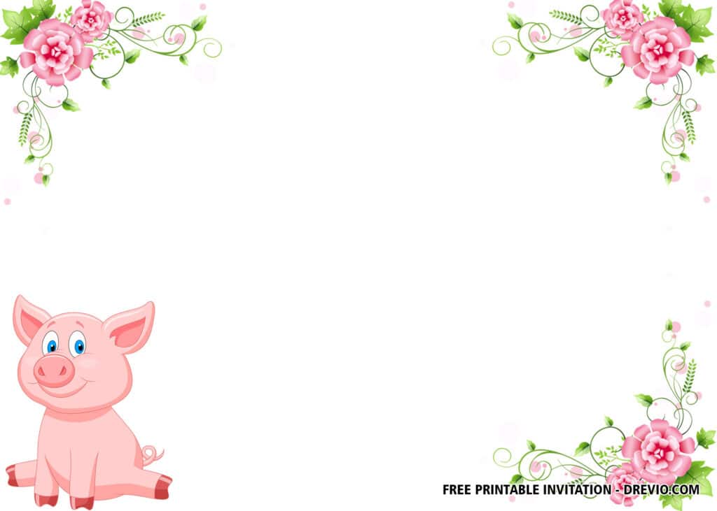 FREE Pig Baby Shower Invitations
