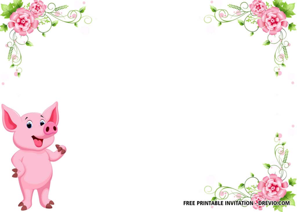 FREE Pig Baby Shower Invitations