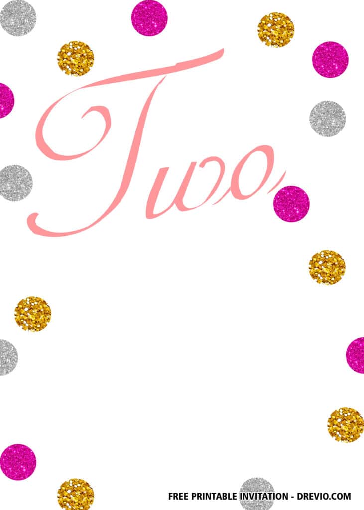 FREE Pink Gold Glitter Party Invitations