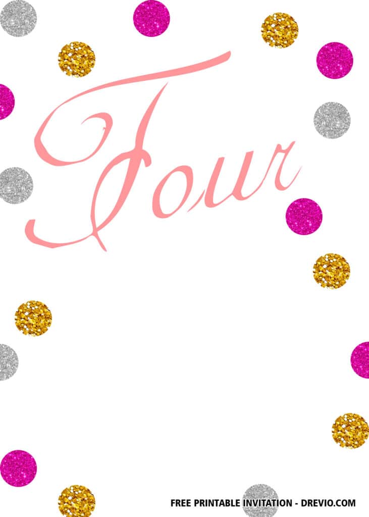 FREE Pink Gold Glitter Party Invitations