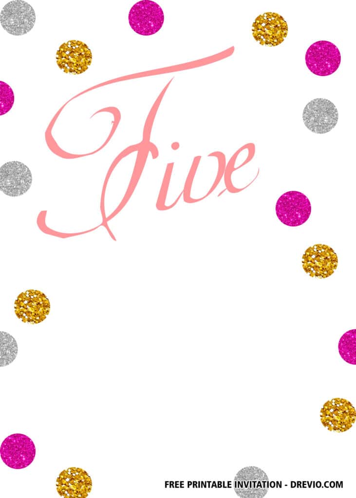 FREE Pink Gold Glitter Party Invitations