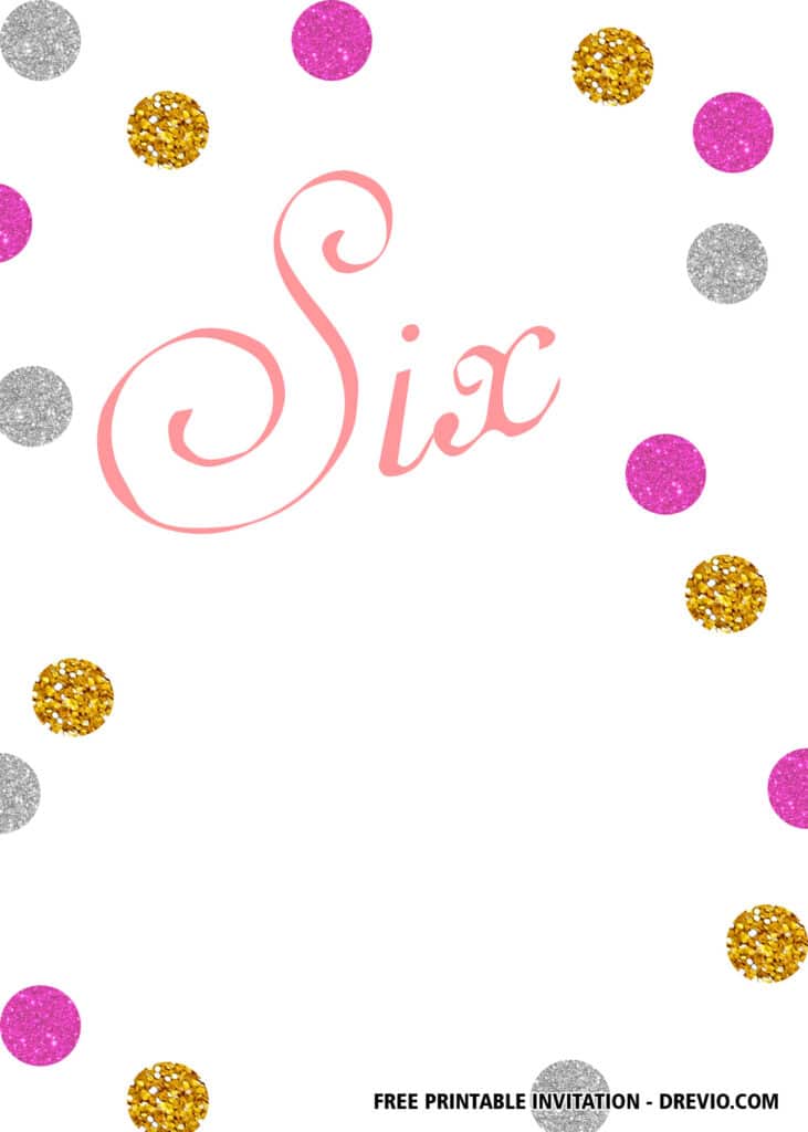 FREE Pink Gold Glitter Party Invitations