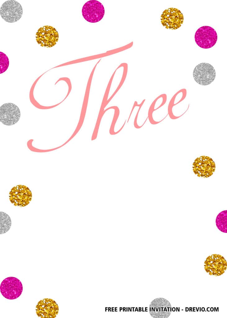 FREE Pink Gold Glitter Party Invitations