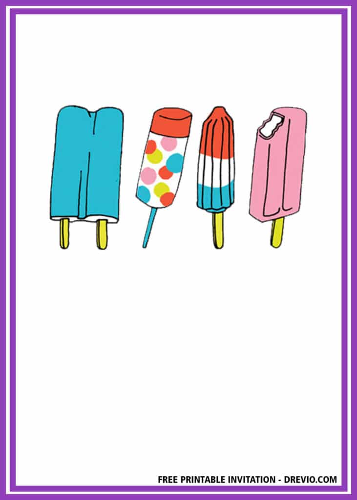 FREE Popsicle Birthday Invitations