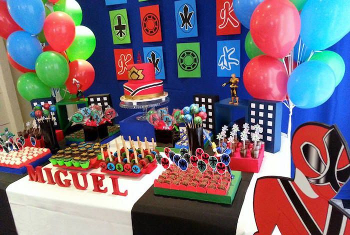 Power Ranger Birthday Dessert Table
