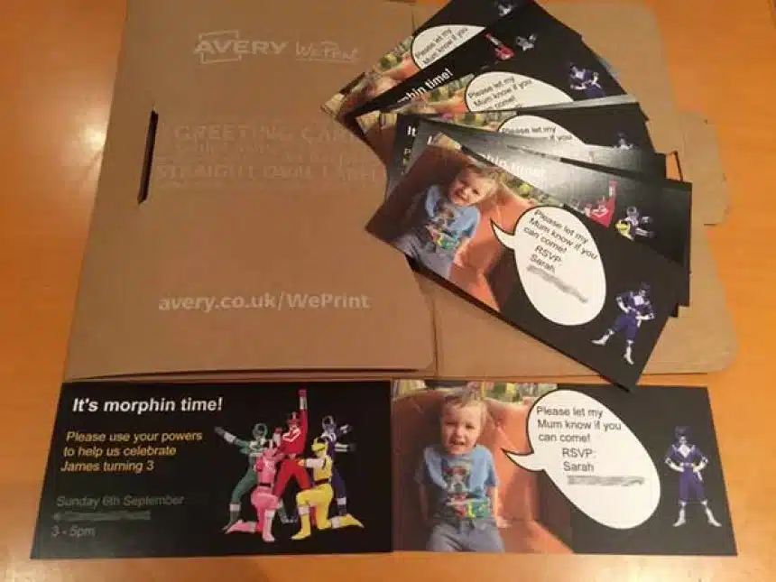 Power Ranger Birthday Invitations
