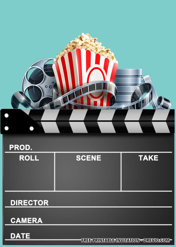 FREE Editable Movie Birthday Invitation