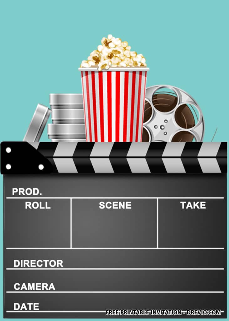 FREE Editable Movie Birthday Invitation