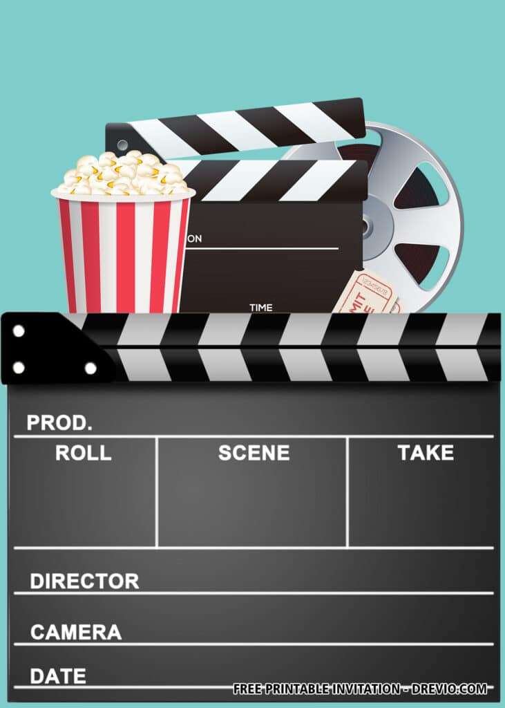 FREE Editable Movie Birthday Invitation