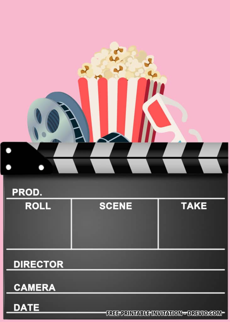 FREE Editable Movie Birthday Invitation