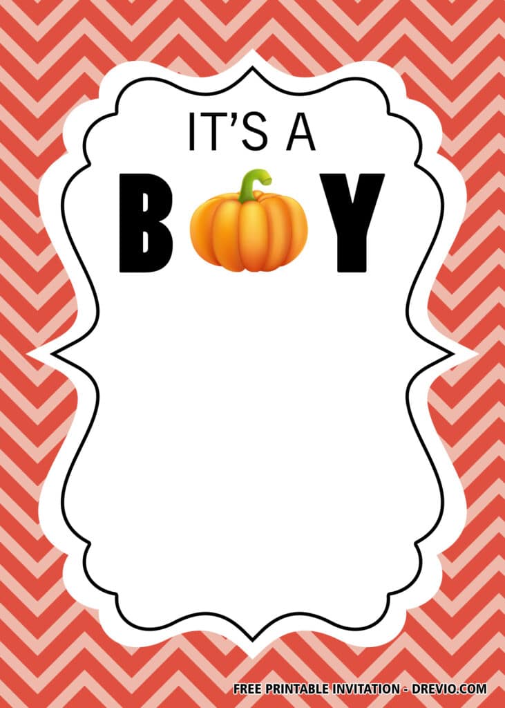 FREE Pumpkin Baby Shower Invitations