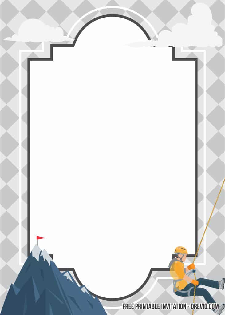 FREE Editable Rock Climbing Birthday Invitations