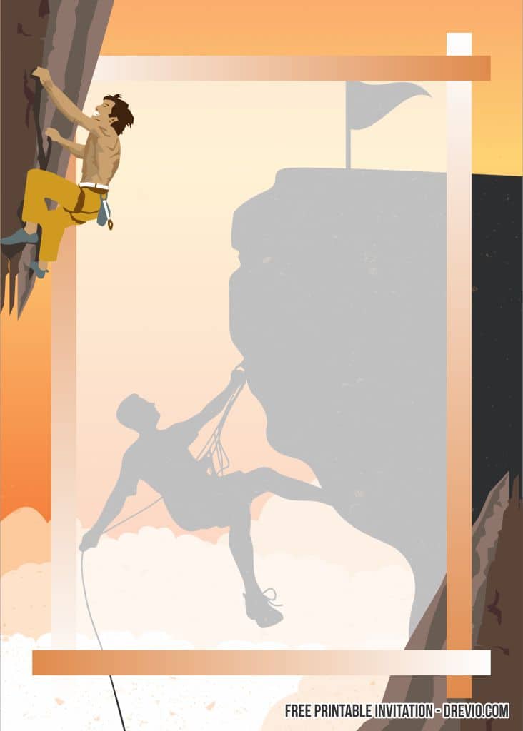 FREE Editable Rock Climbing Birthday Invitations