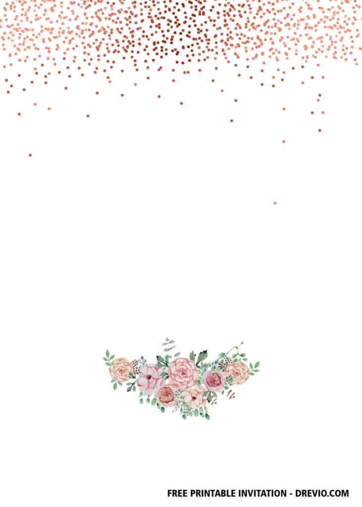 FREE Editable Rose Gold Confetti Party Invitations