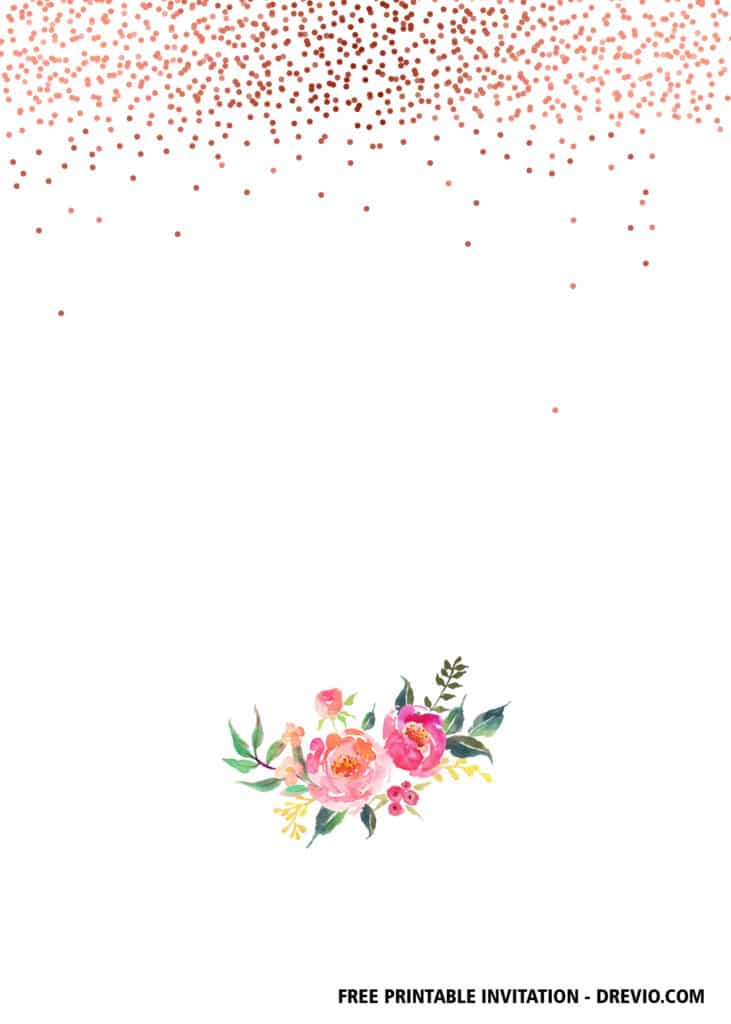 FREE Editable Rose Gold Confetti Party Invitations