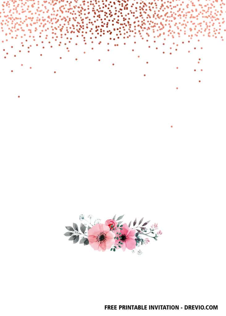 FREE Editable Rose Gold Confetti Party Invitations