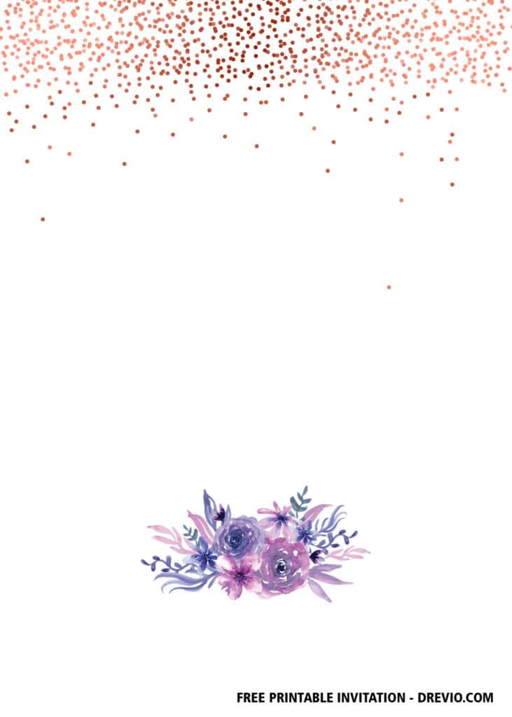 FREE Editable Rose Gold Confetti Party Invitations