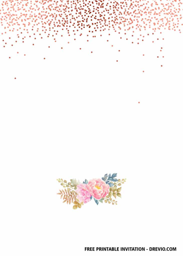 FREE Editable Rose Gold Confetti Party Invitations