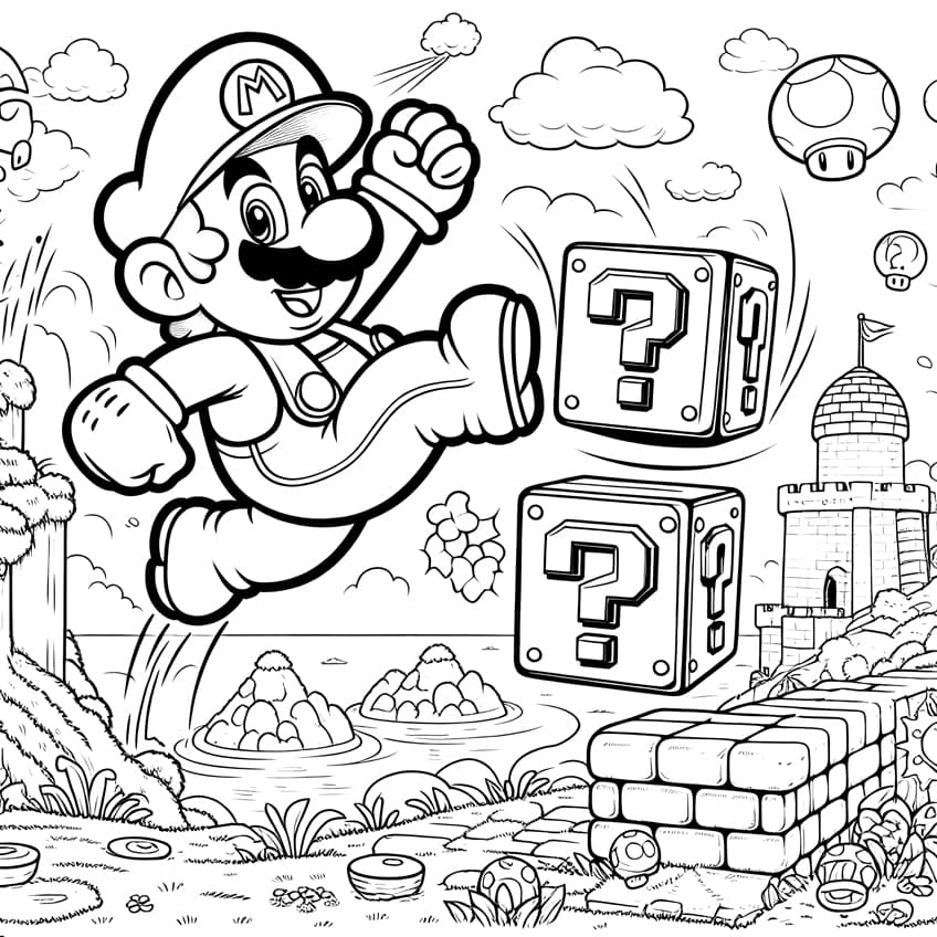 Super Mario Coloring Page 2