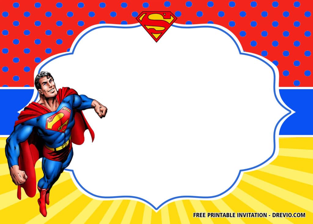 FREE Editable Superman Birthday Invitations