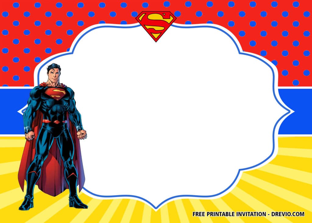 FREE Editable Superman Birthday Invitations