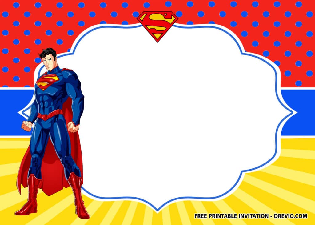 FREE Editable Superman Birthday Invitations